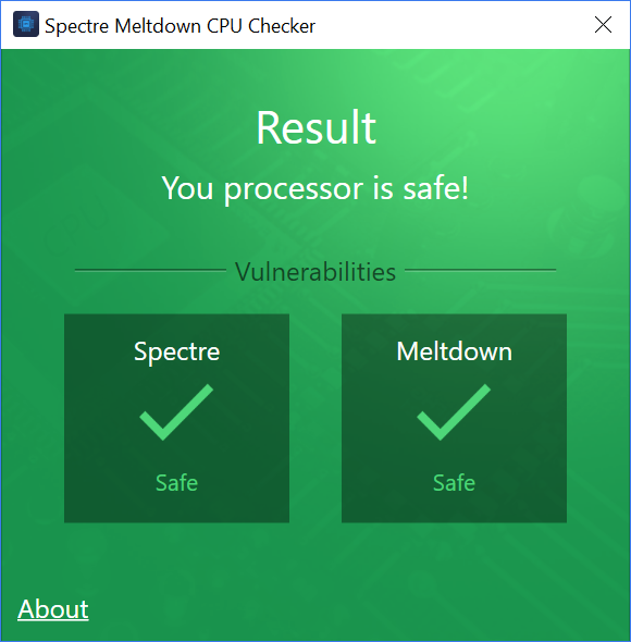 Ashampoo Spectre Meltdown CPU Checker 2